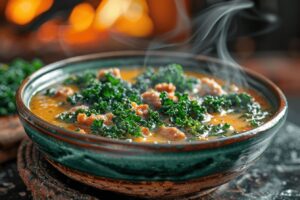 ces chaleureuses soirées d'hiver : laissez-vous tenter par la soupe de chou kale et chorizo