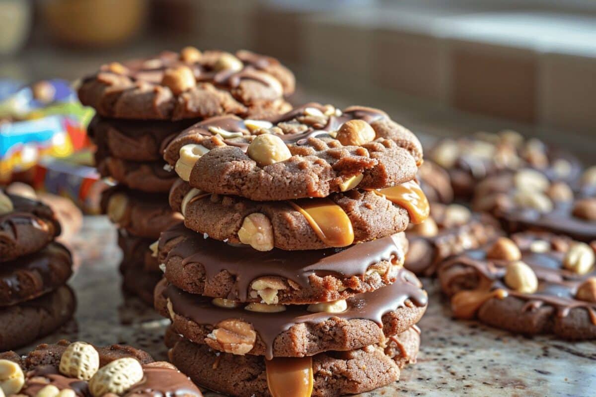 ces cookies façon snickers sont une pure merveille pour vos papilles et votre agenda