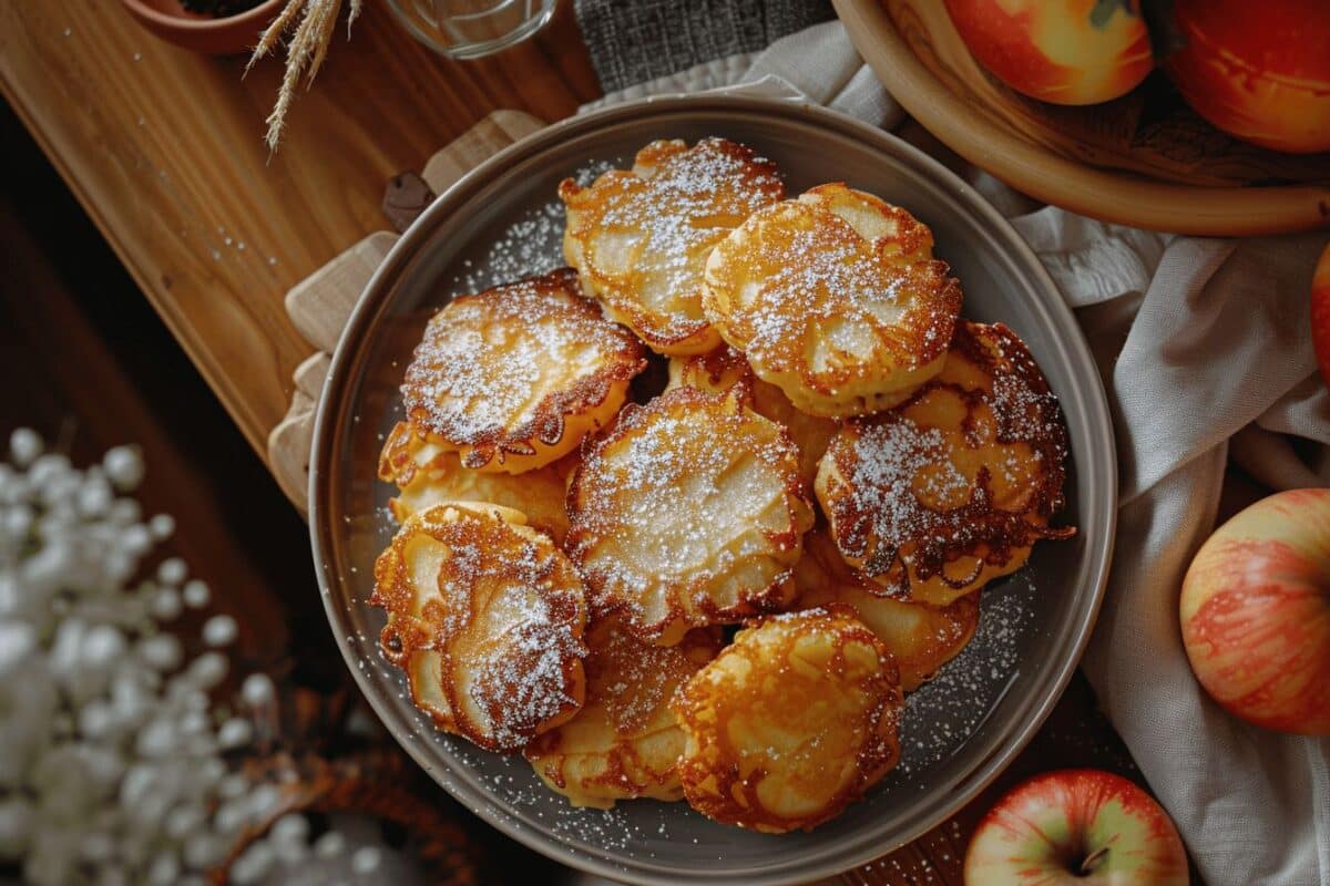 Les apfelkiechle, un délice alsacien qui fusionne beignet aux pommes et crêpe pour émoustiller vos papilles