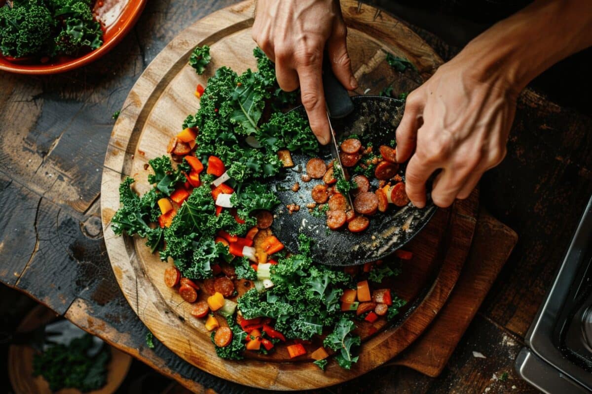 Les étapes clés pour préparer une soupe de chou kale et chorizo, un plat réconfortant